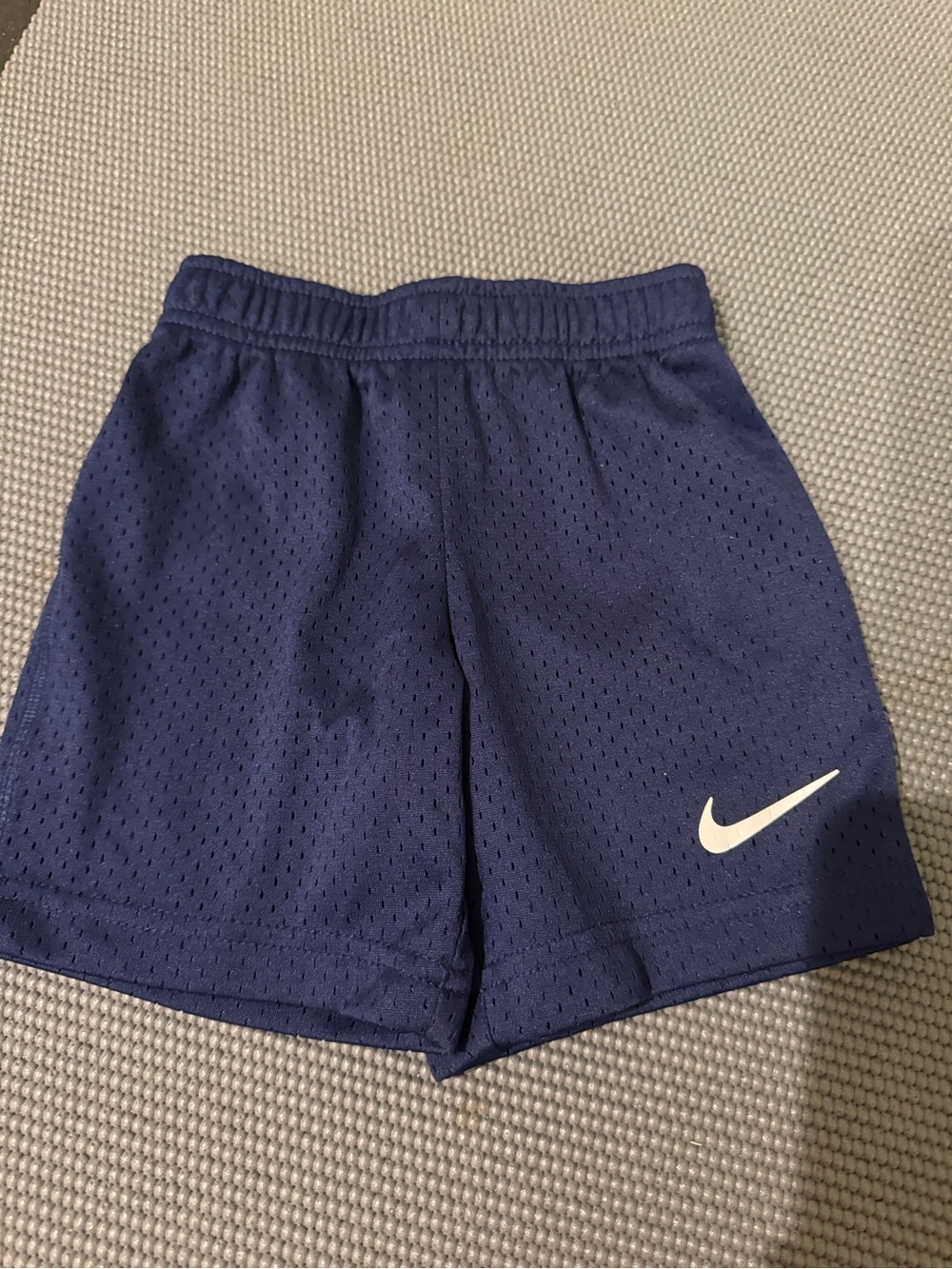 Nike Kids Navy Mesh Shorts with White Swoosh